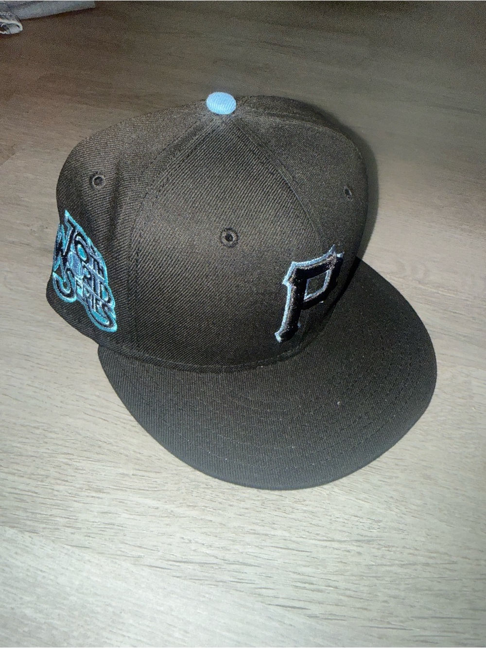 New Era Kids Black Cap with Light Blue Accents
